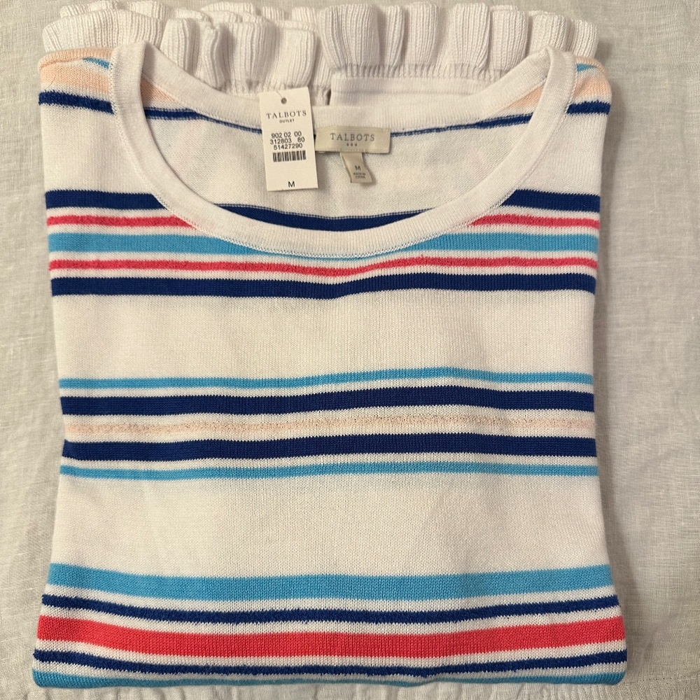 NWT Talbots 3/4 sleeve cotton sweatet